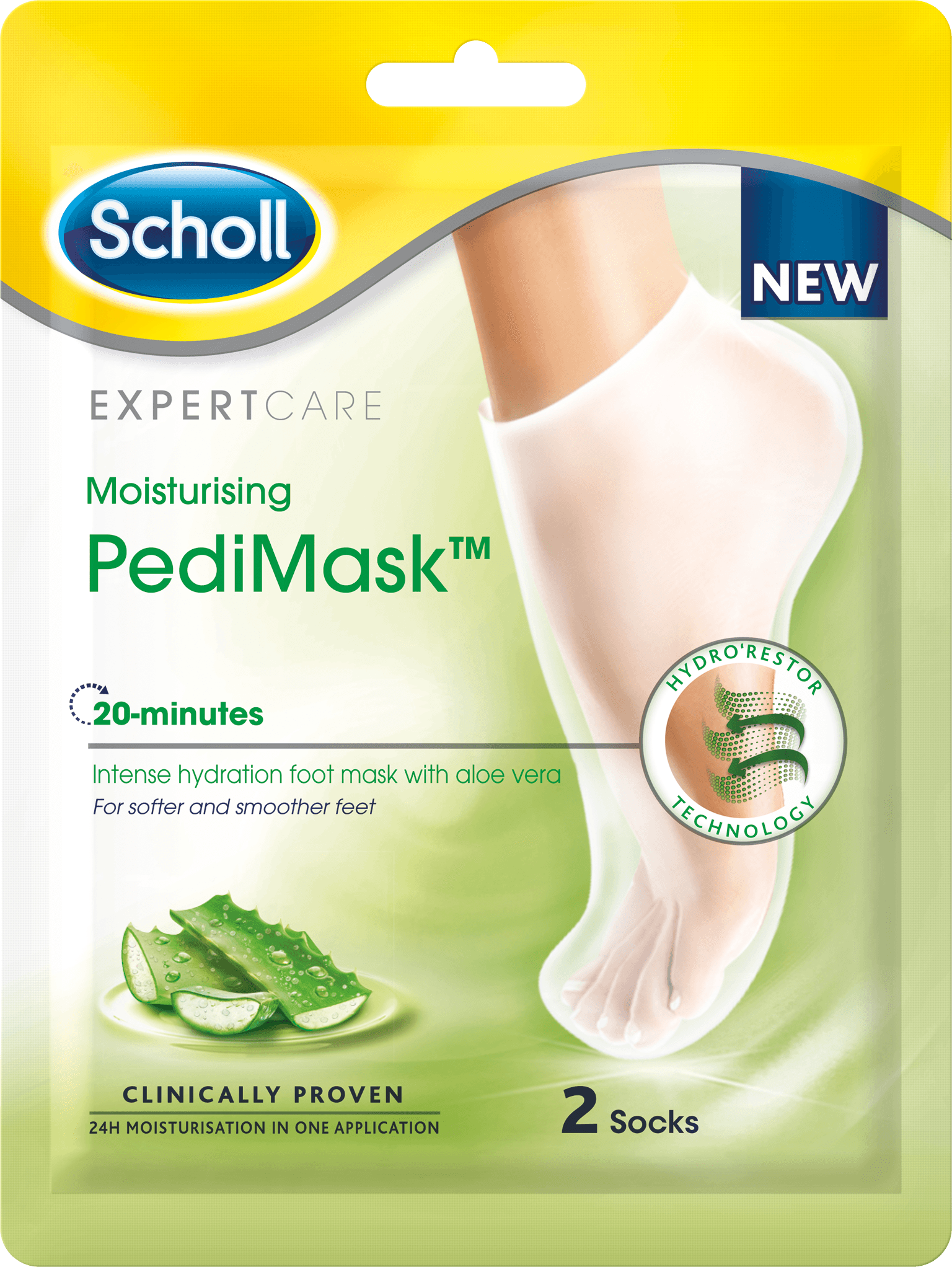 Scholl Aloe vera fótamaski 1 par í pk