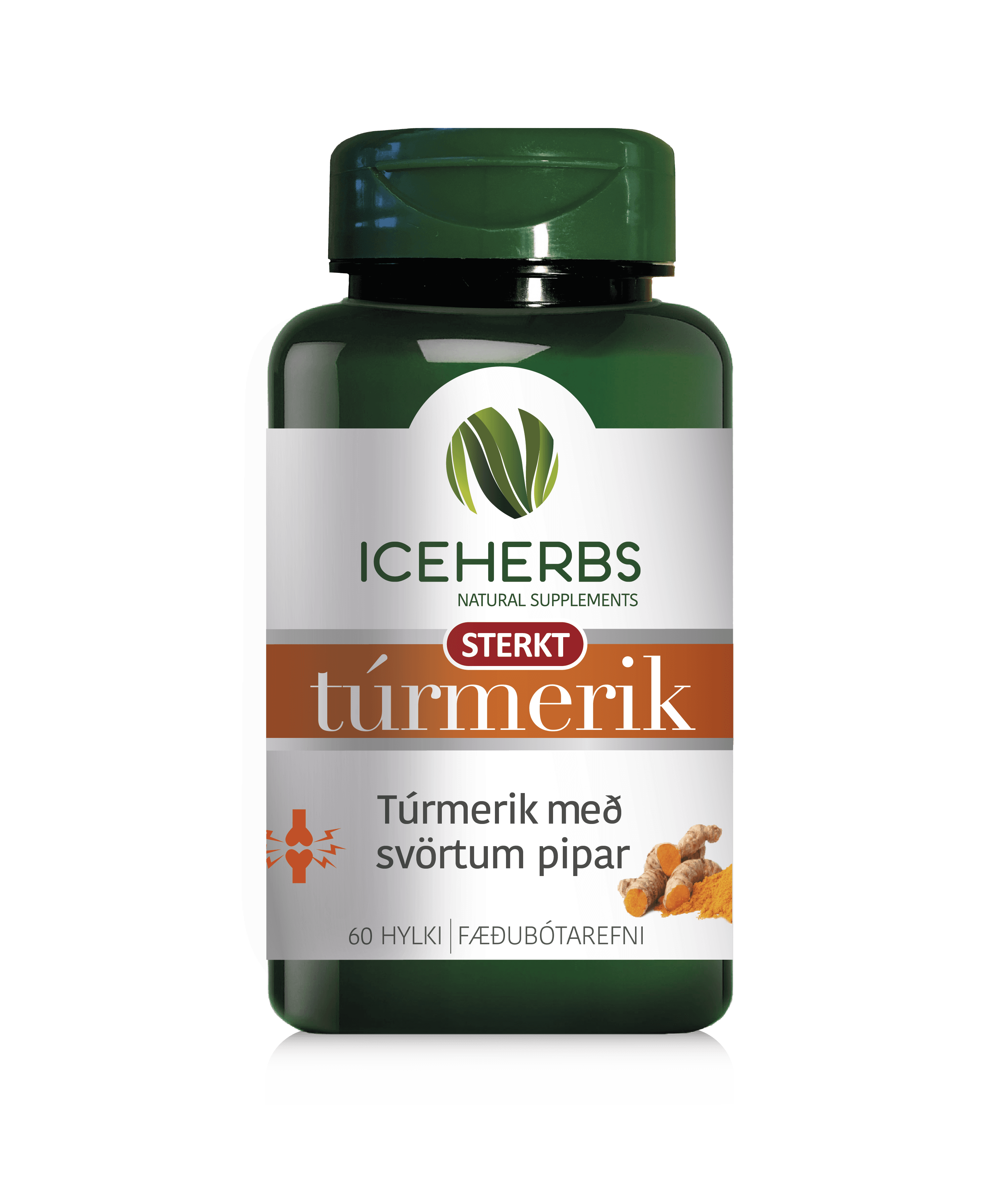 ICEHERBS Turmerik Með Pipar 60stk