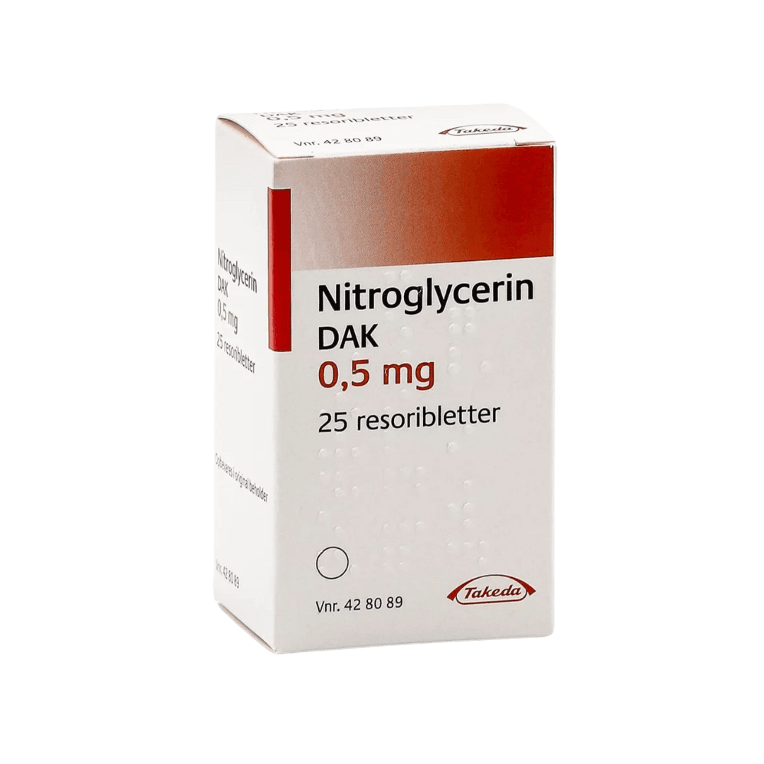 Nitroglyserin DAK tungur.t 0,50 mg 25 stk