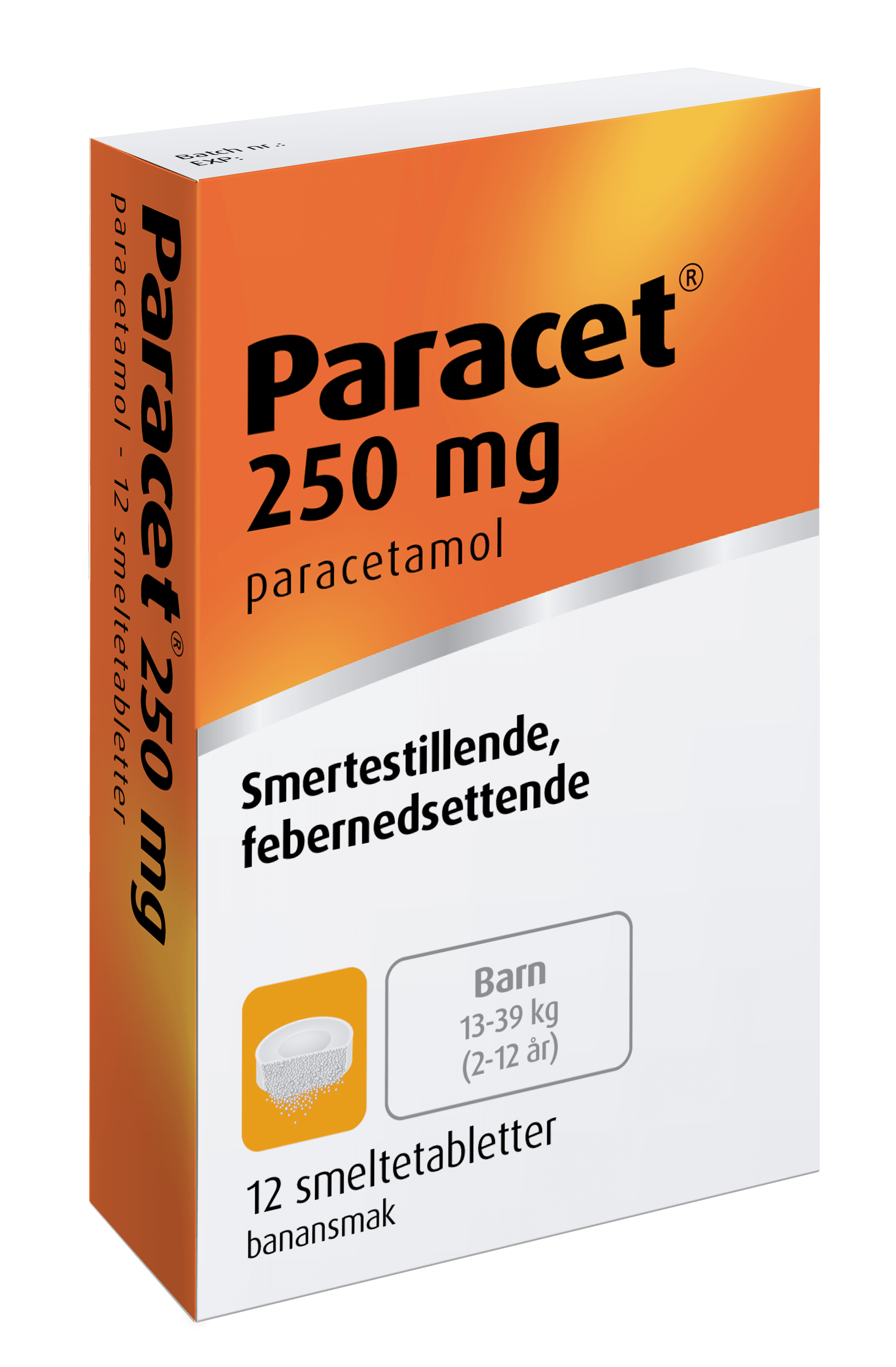 Paracet, munndr.t 250 mg 12 stk