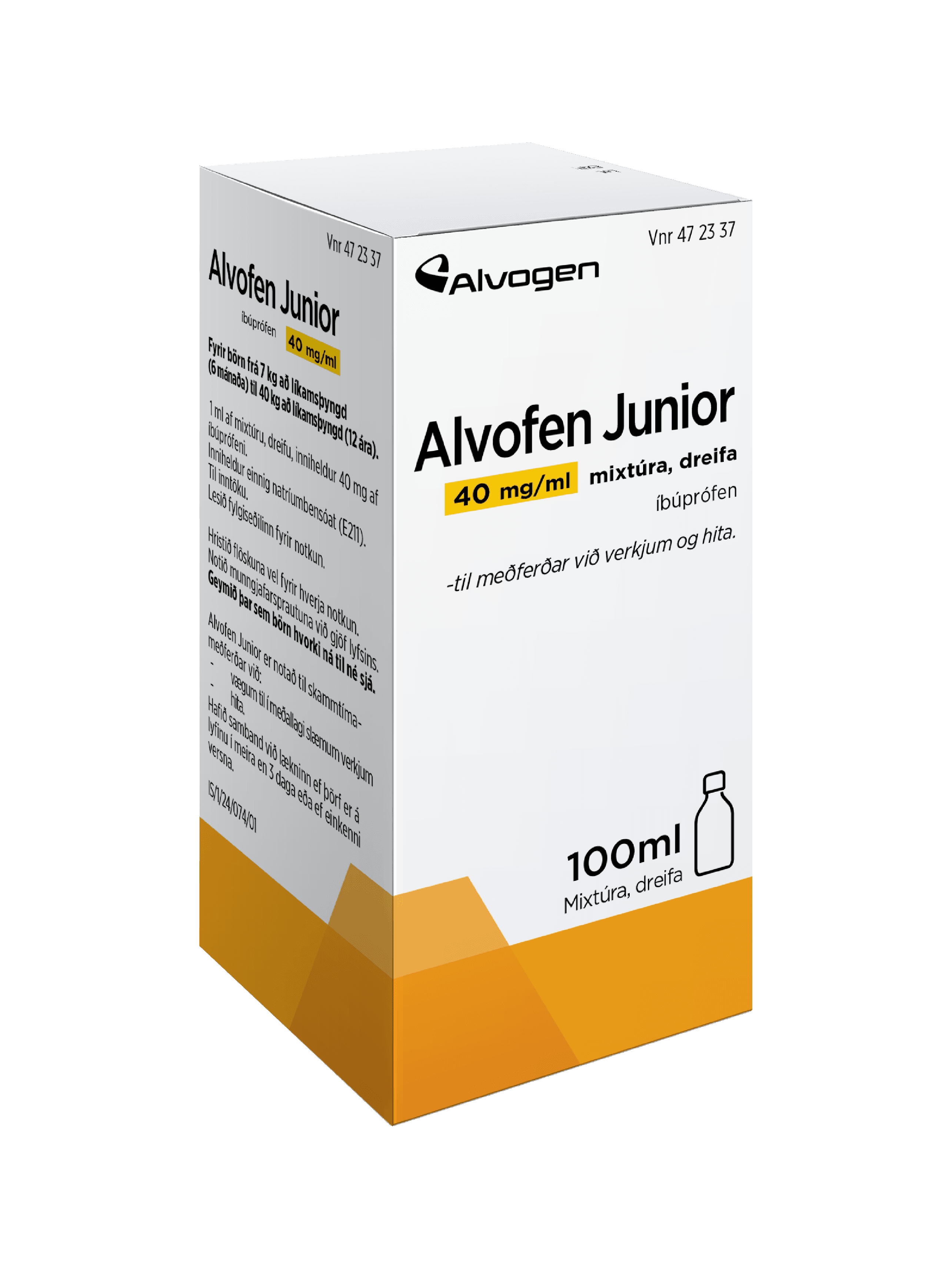 Alvofen Junior, mixtúra 40 mg/ml 100 ml