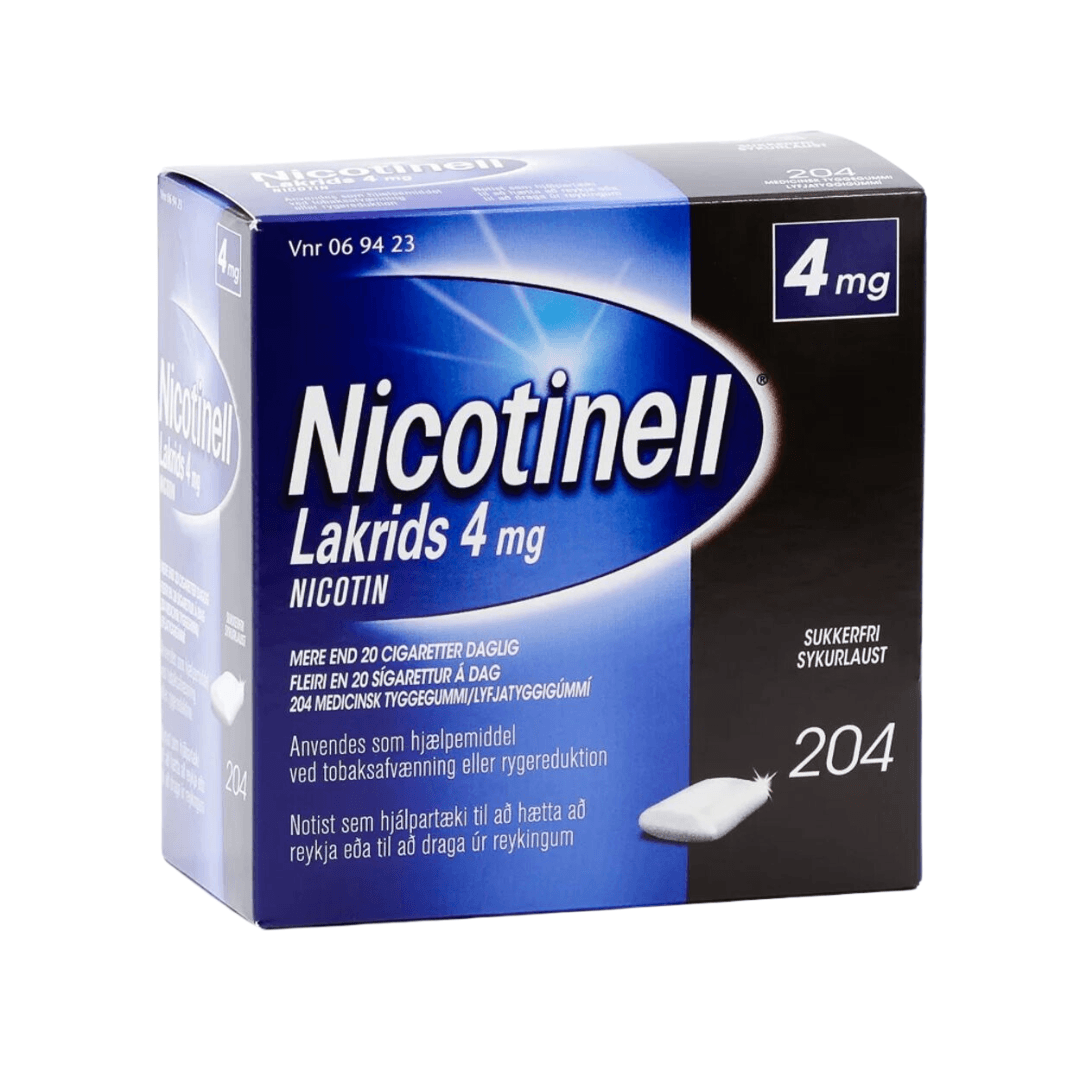 Nicotinell Lakrids tyggigúm 4 mg 204 stk