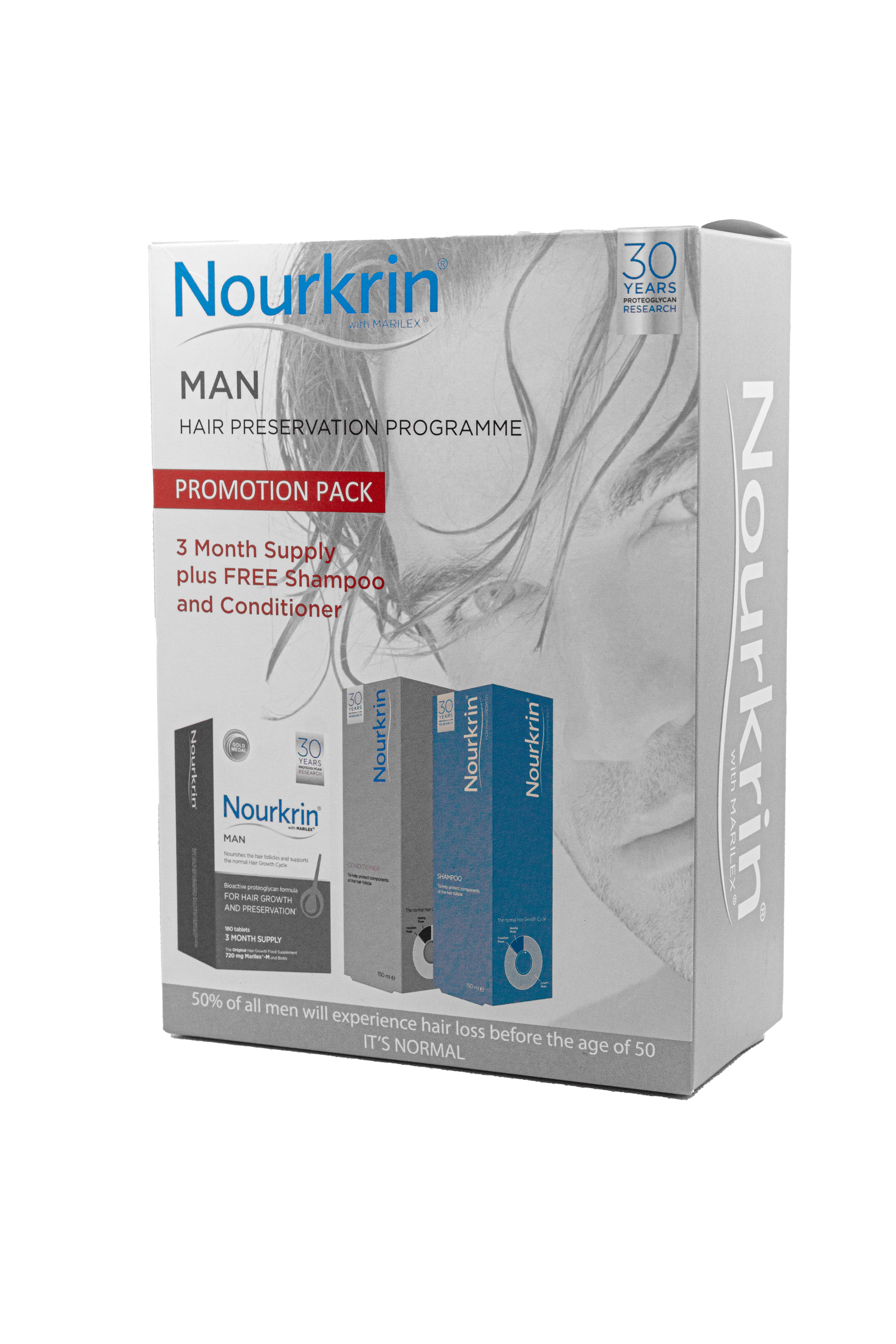 Nourkrin Man 3 mánuðir Sjampó og hárnæring 150ml