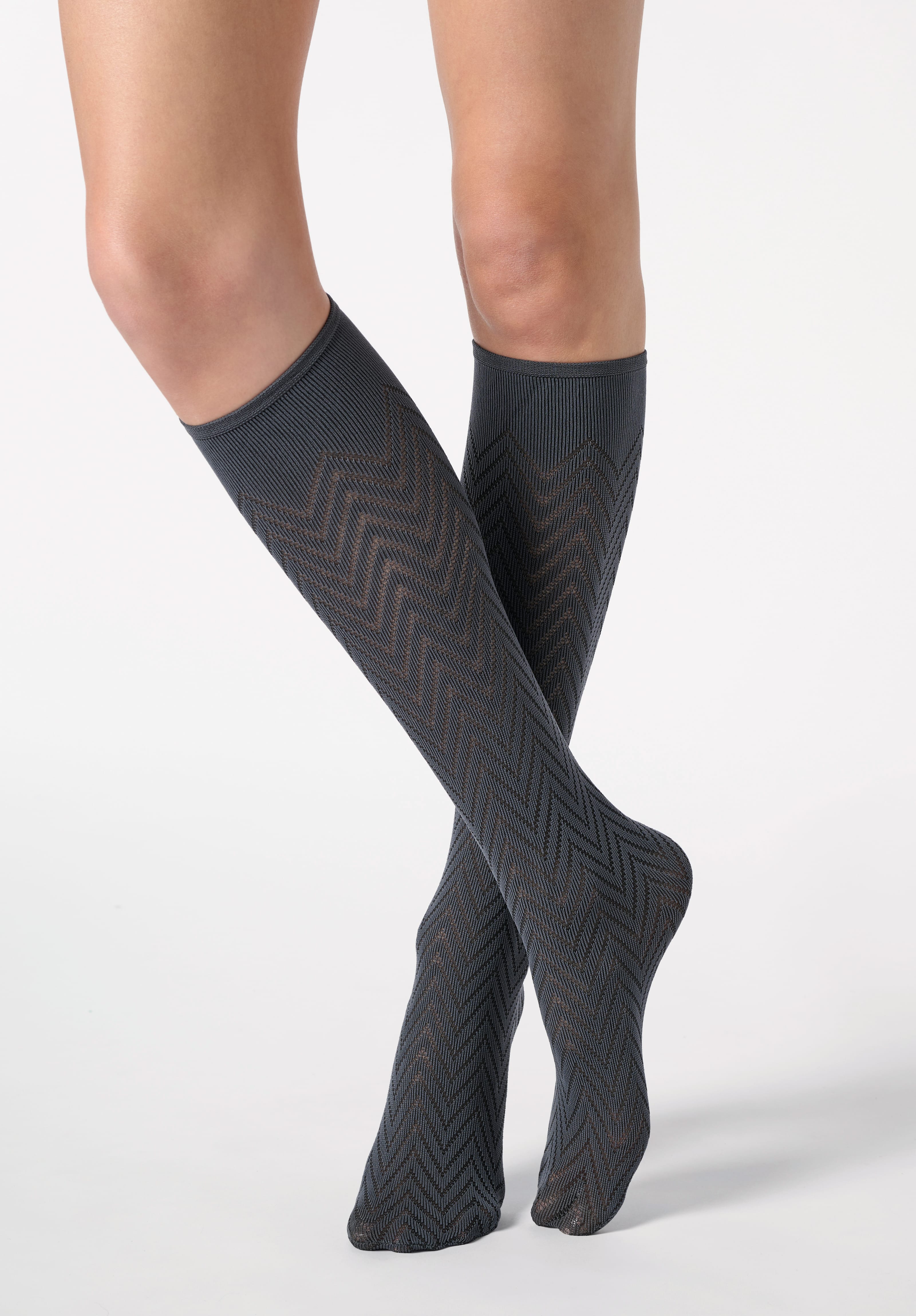 Oroblu Tweed kneehigh nearly black