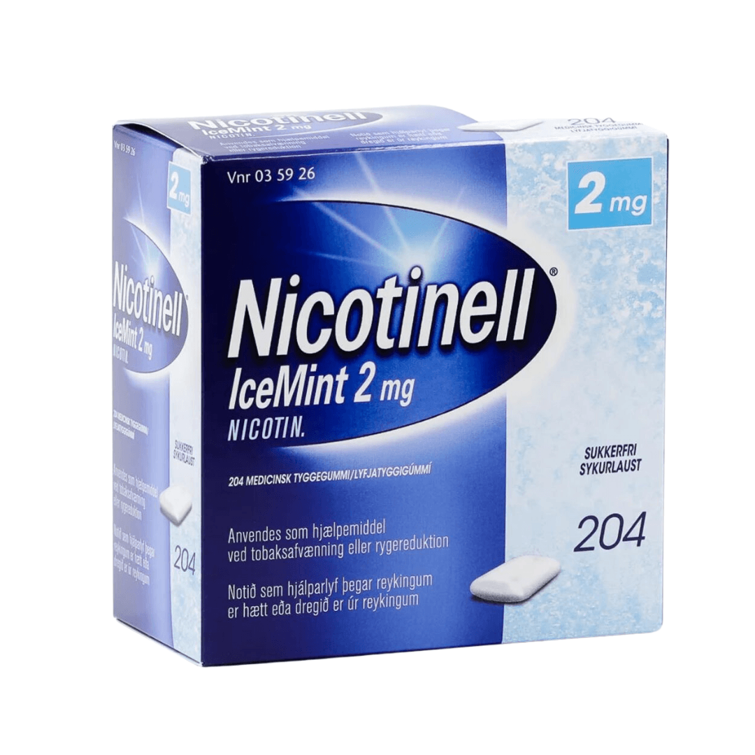 Nicotinell IceMint tyggigúm 2 mg 204 stk