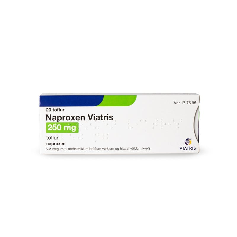 Naproxen Viatris, töflur 250 mg 20 stk