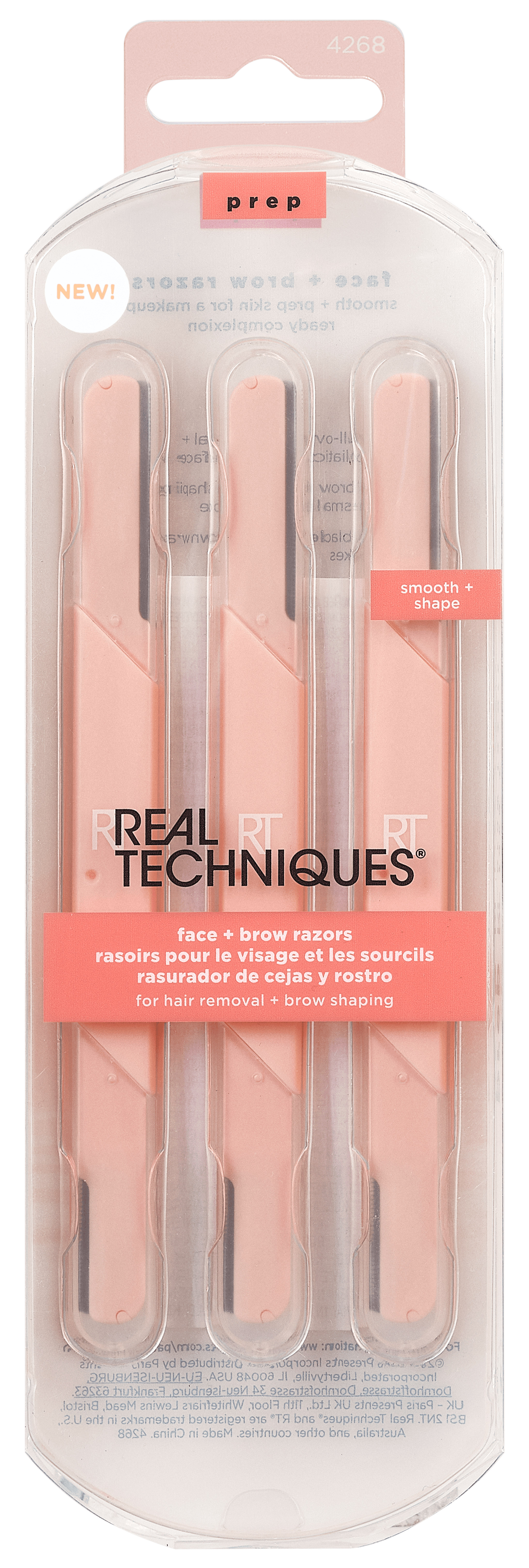 REAL TECHNIQUES Skinimalist Face+Brow Razors 3stk