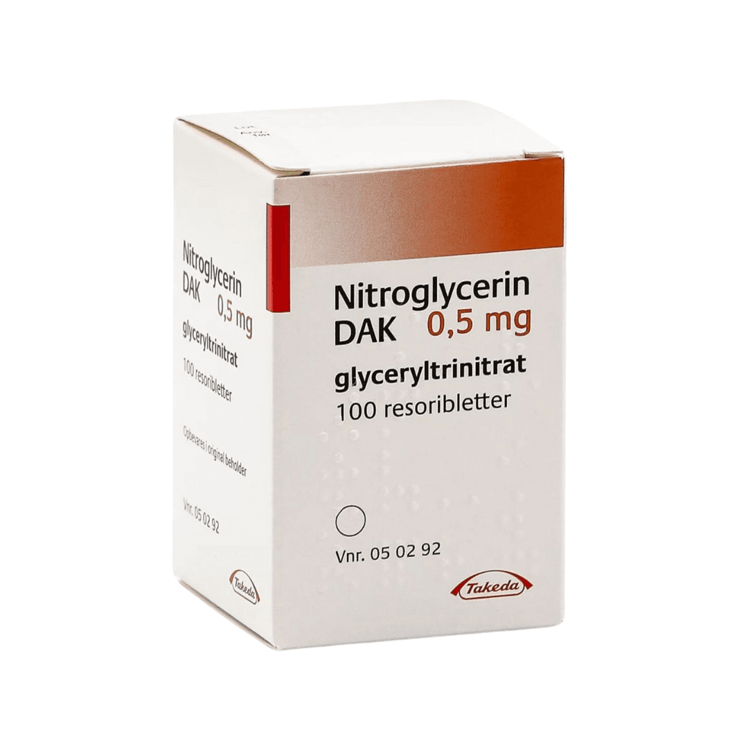 Nitroglyserin DAK tungur.t 0,50 mg 100 stk