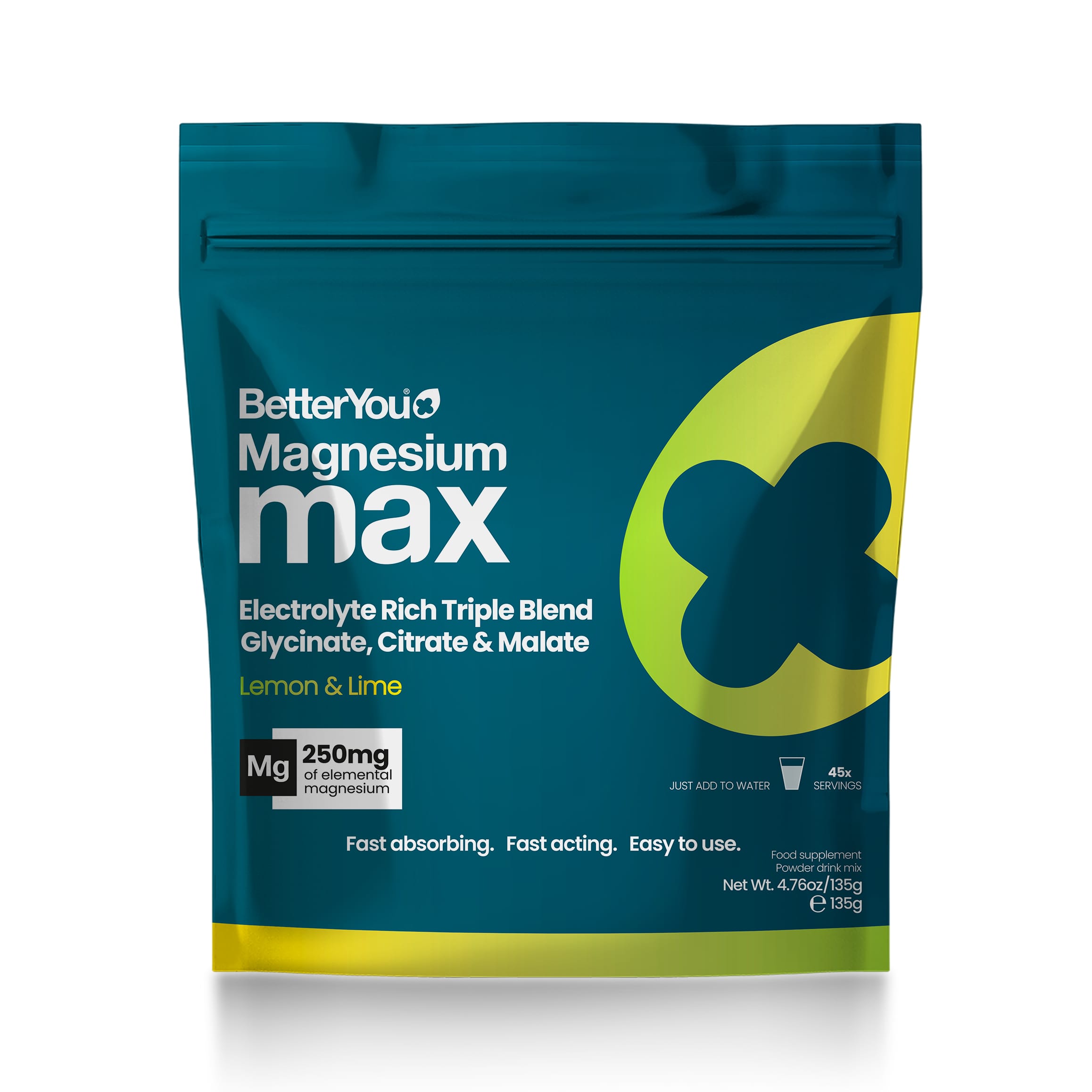 BetterYou Magnesium Max Lemon & Lime Powder 135g