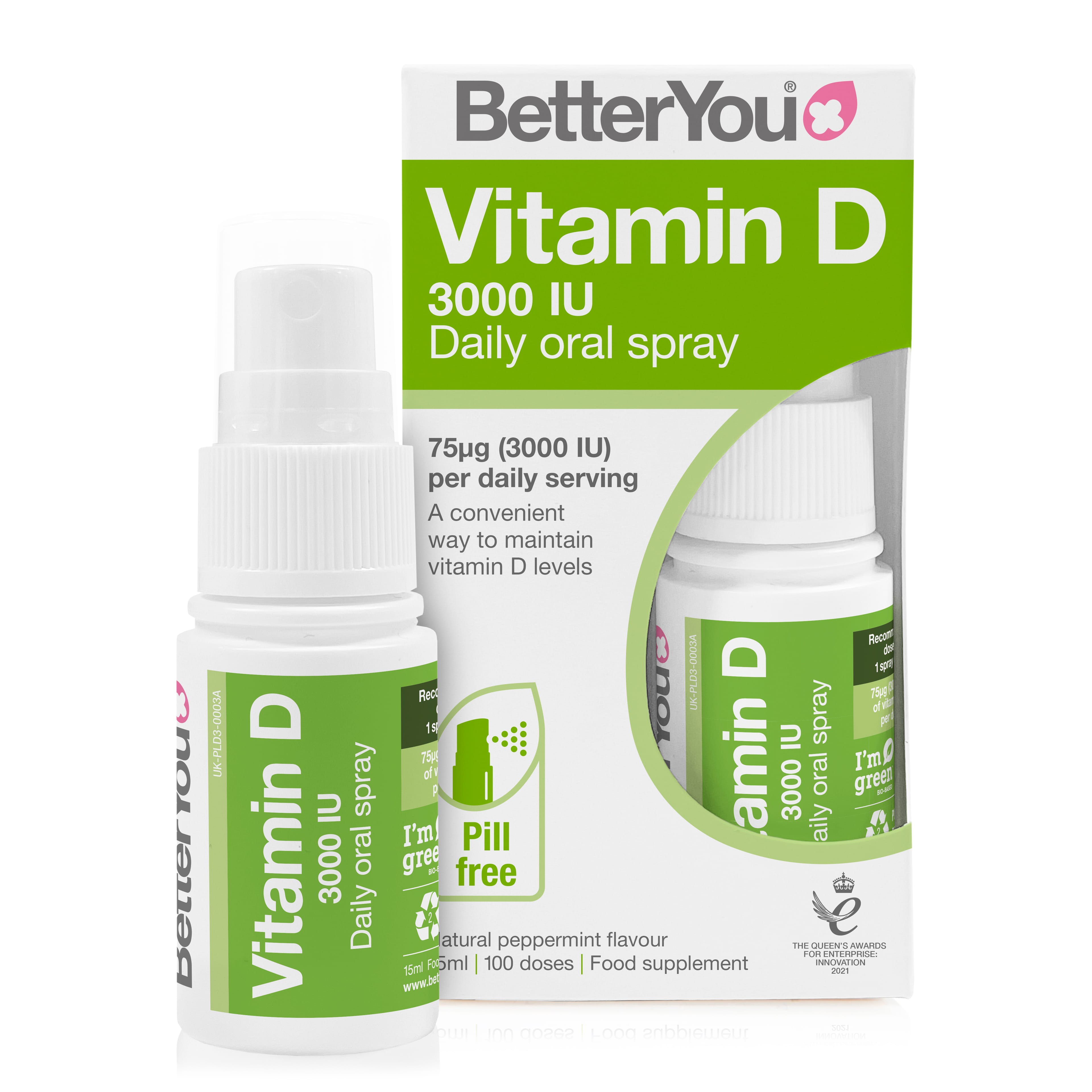 BetterYou D-LUX D3000 Vítamín Munnúði 15ml