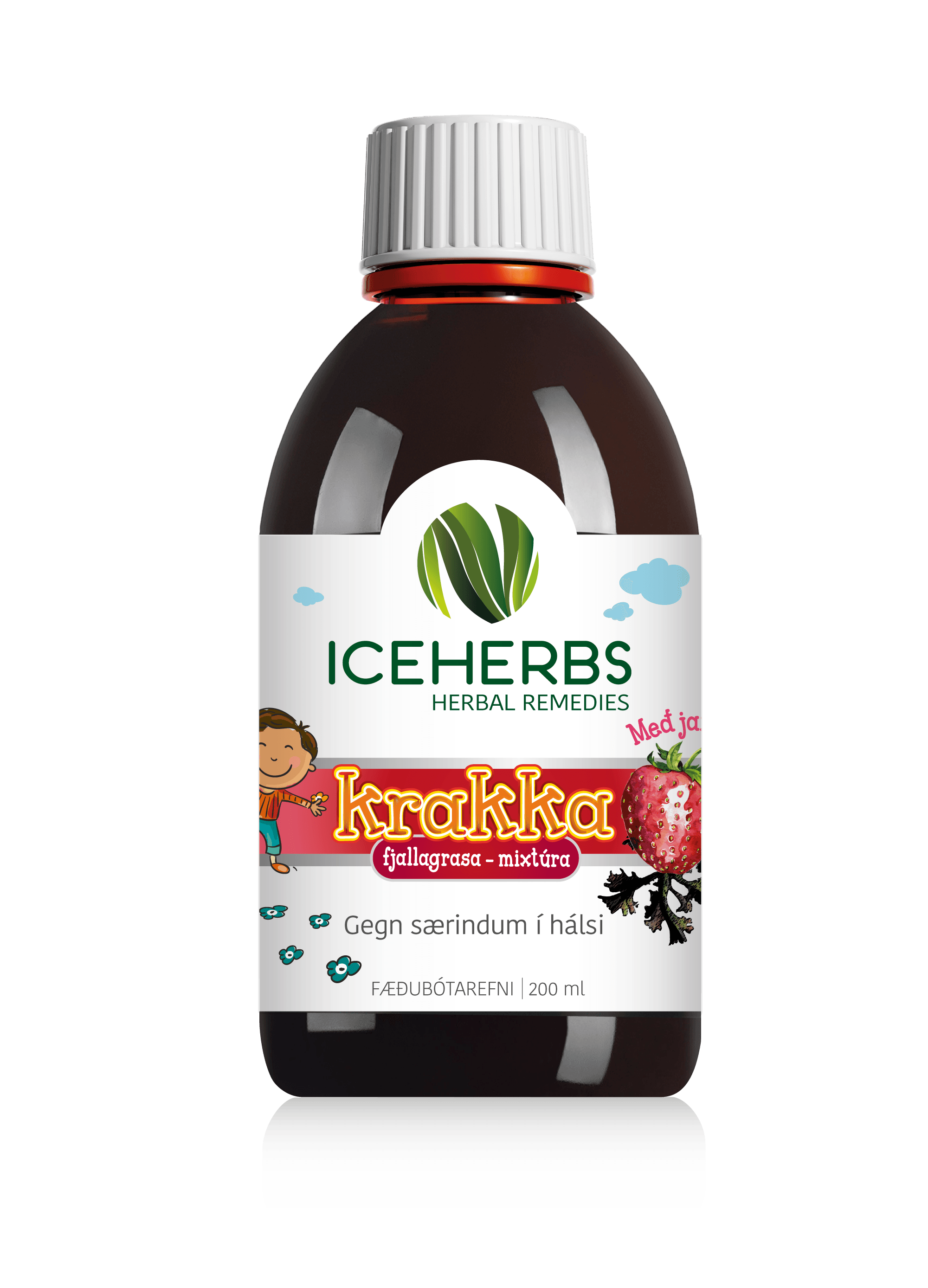 ICEHERBS Krakkamixtúra Jarðaberjabragð 200ml