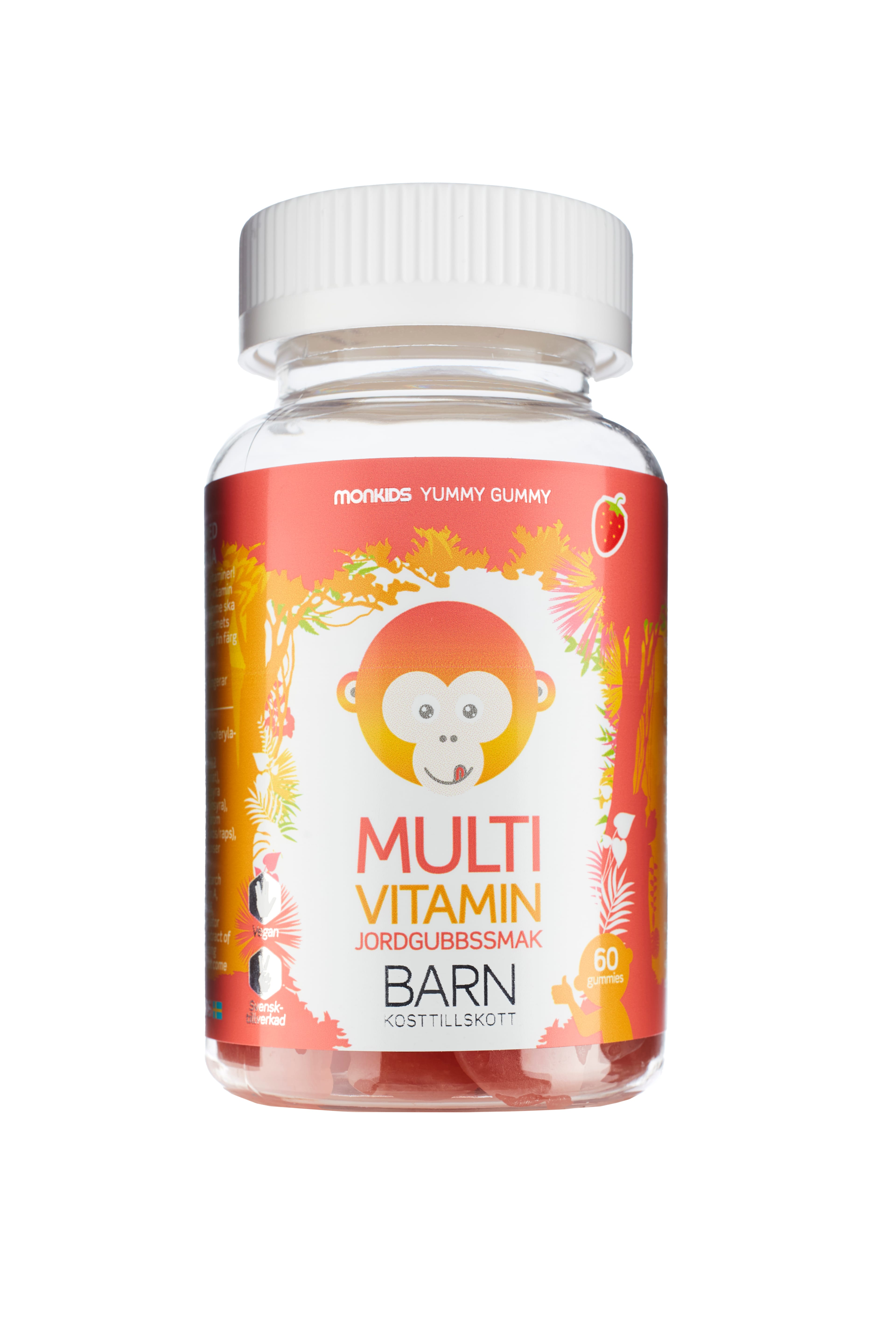 Monkids Fjölvítamín með Jarðaberjabragði 60stk