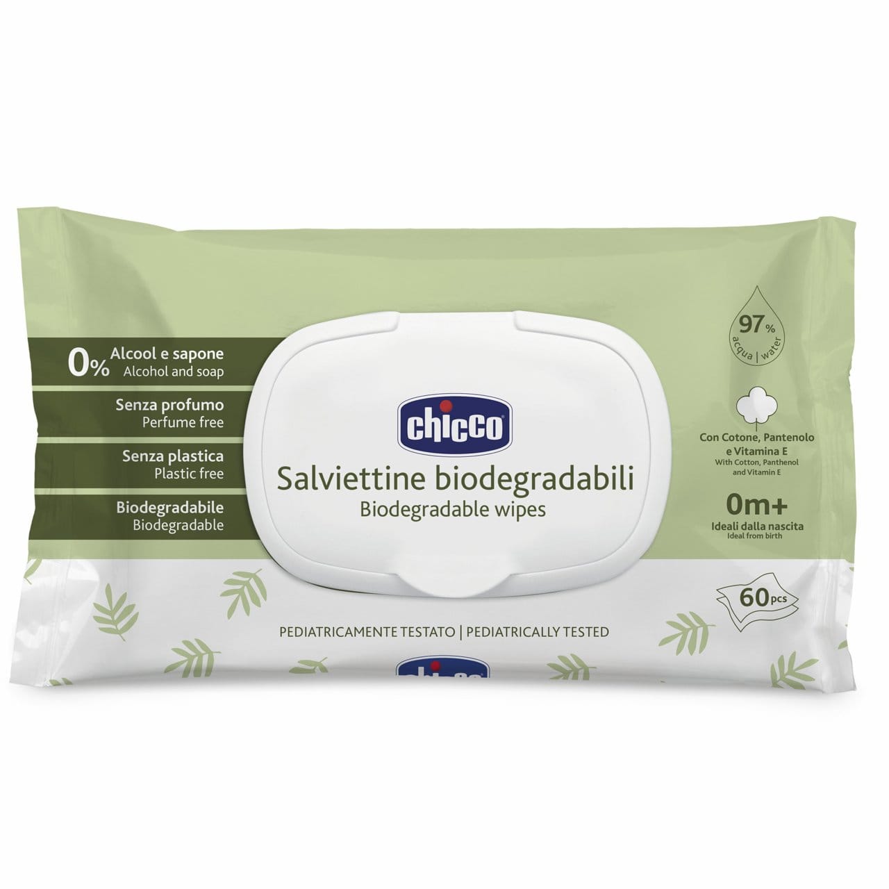 Chicco Baby M blautklútar Niðurbrjótanlegir 60stk
