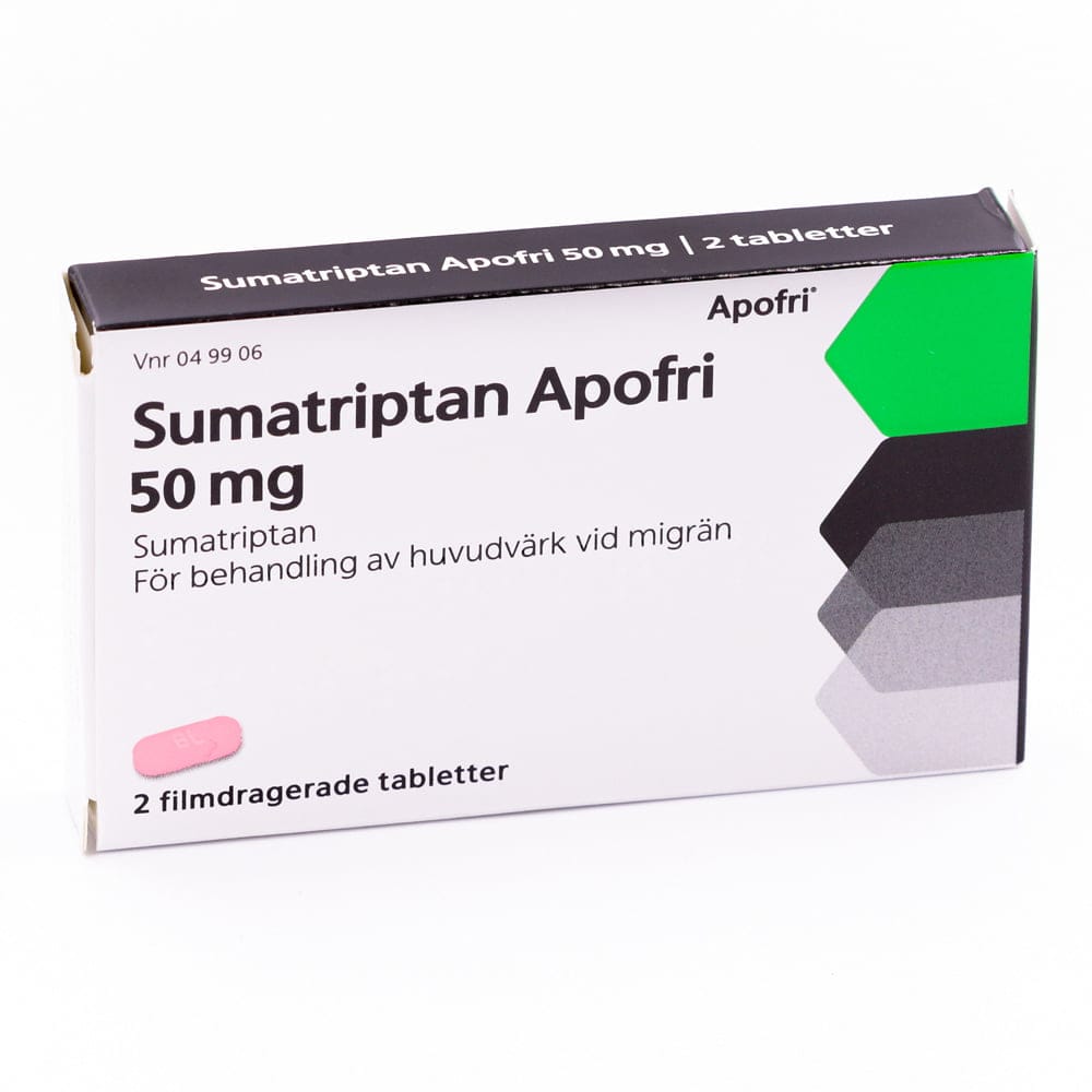 Sumatriptan Apofri, filmhtfl 50 mg 2 stk