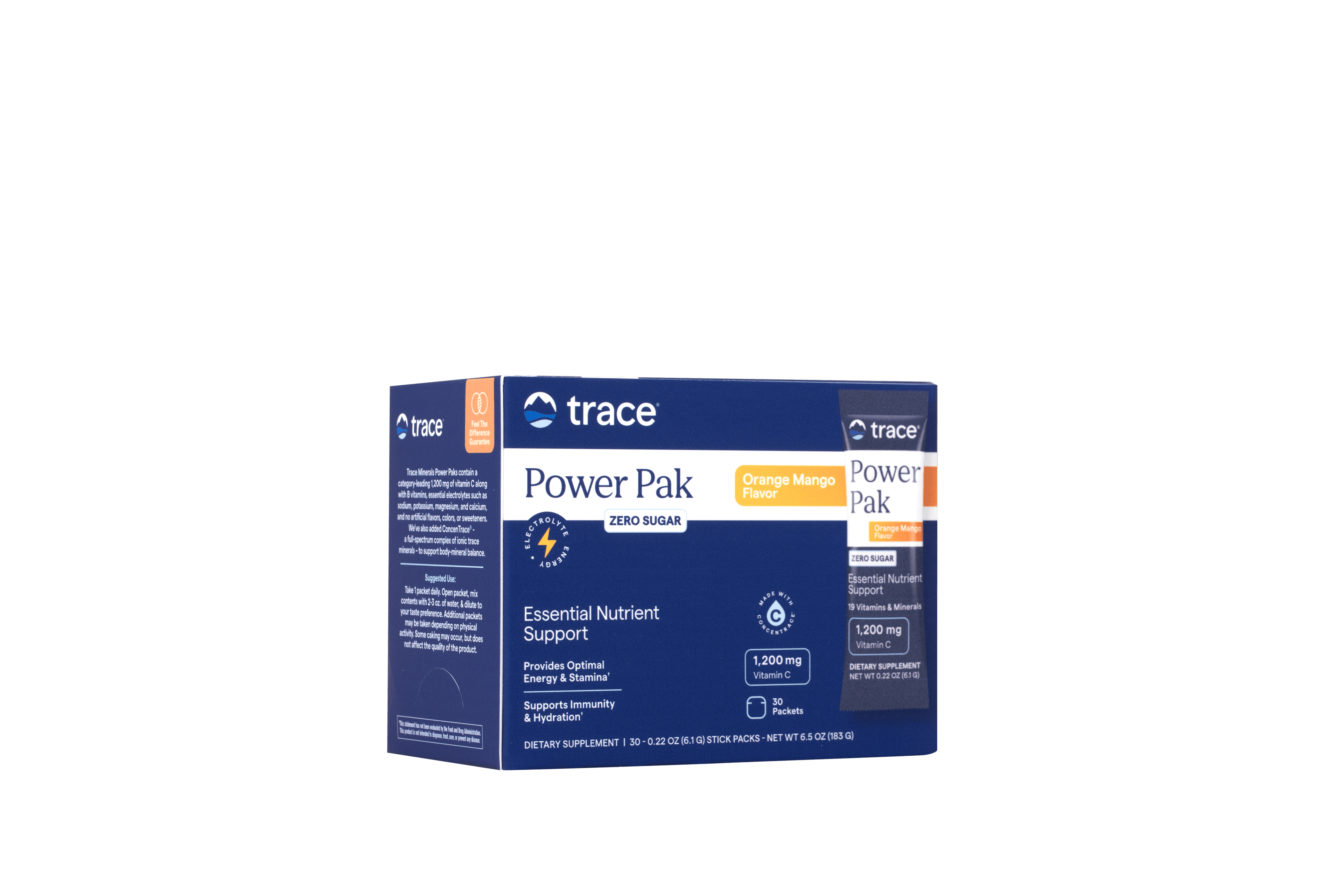 Trace Minerals Power pak Orange Mango Sykurlaust 3